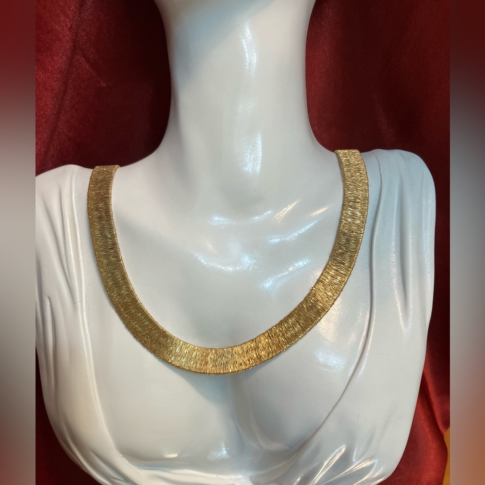 Diadema Solid Thin Wire Italian Gold Plated SS Necklace from Florence